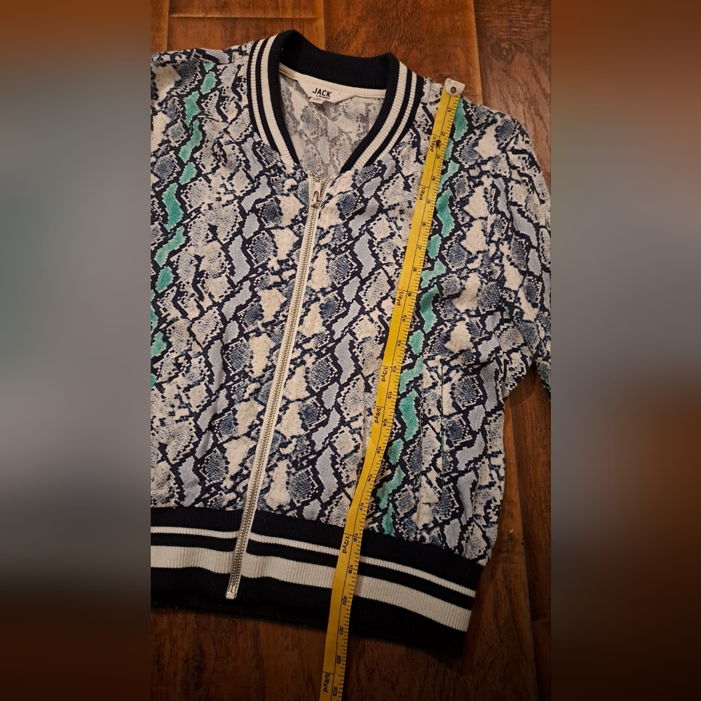 Stylish Snake Print Bomber Jacket - Picture 7 of 10